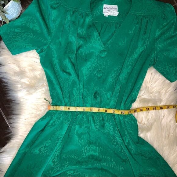 Andrea Gayle petites green vintage dress sz 10 - Picture 8 of 9
